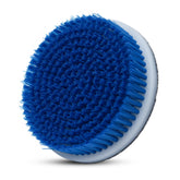 Nanoskin rotary brush front view showing bristles and hook-and-loop backing for fast attachment