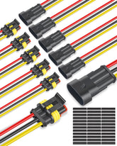 NAOEVO front packaging showing 3-pin waterproof connector kit and benefits