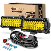 NAOEVO front view of 7 inch LED light bar showing compact design and powerful beam