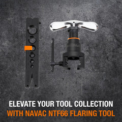 NAVAC NTF66 eccentric cone close-up showing flare geometry for accuracy