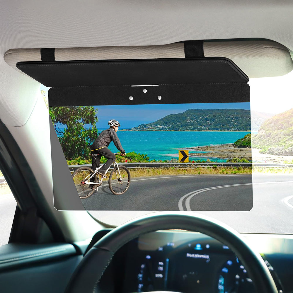NAZZO front view mounted on visor showing full coverage and clearer road view