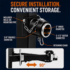 NBJINGYI swivel bracket with locking pin for safe travel stowage