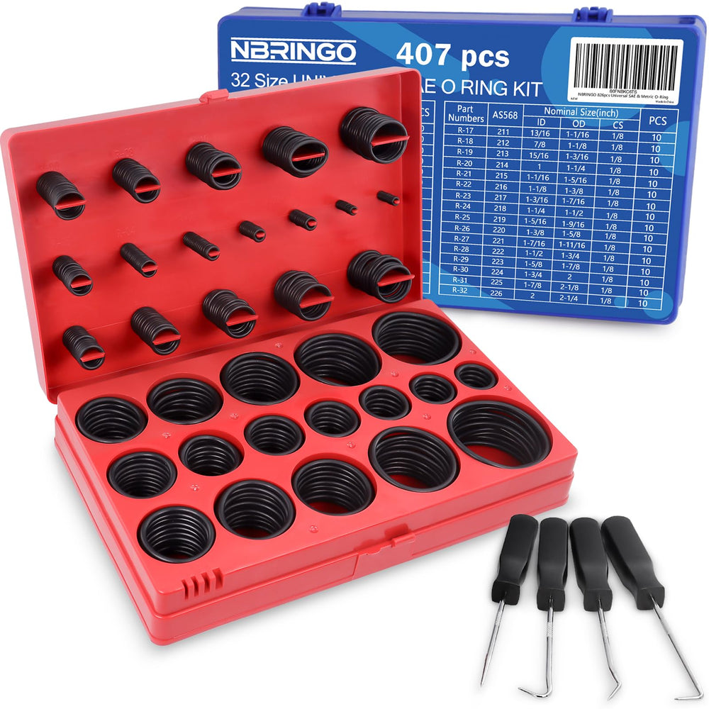 NBRINGO front view open case showing organized O-ring assortment and quick selection