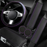 NBTEPEM front kit layout showing steering wheel cover and accessories, unified purple look