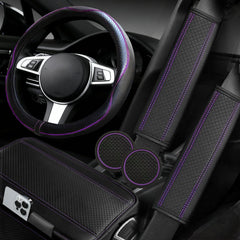 NBTEPEM front kit layout showing steering wheel cover and accessories, unified purple look