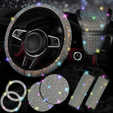NBTEPEM steering wheel cover front view adds glam and grip