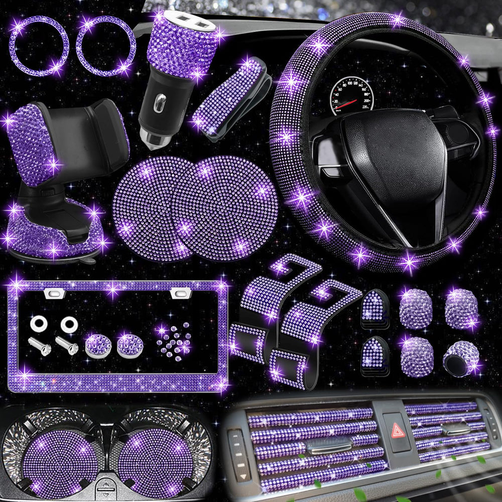 NBTEPEM front layout showing all 27 pieces and coordinated purple sparkle accents, enhances cabin style