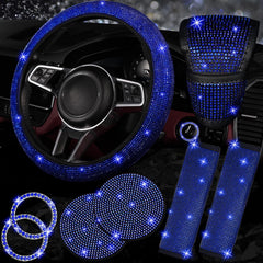 NBTEPEM front view of blue bling accessories set shows all pieces and gift appeal