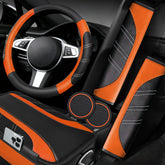 NBTEPEM front view of orange 6-piece set showing coordinated accessories and vibrant color