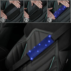 NBTEPEM seat belt pads detail showing padding and sparkle for added comfort