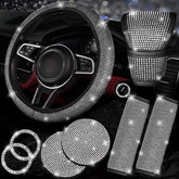 NBTEPEM steering wheel front view showing sparkling rhinestones and upgraded grip comfort