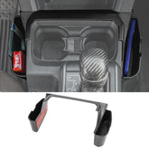 Neepiar front view of console organizer showing sleek fit and added storage benefit
