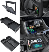 Neepiar front view of console organizer showing neat compartments and improved access