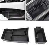 Neepiar front view of console organizer showing neat fit and easy access