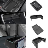 Neepiar front view of four-piece console set showing fit and neat storage benefit