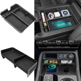 Neepiar front view of center console organizer showing clean storage and easy access