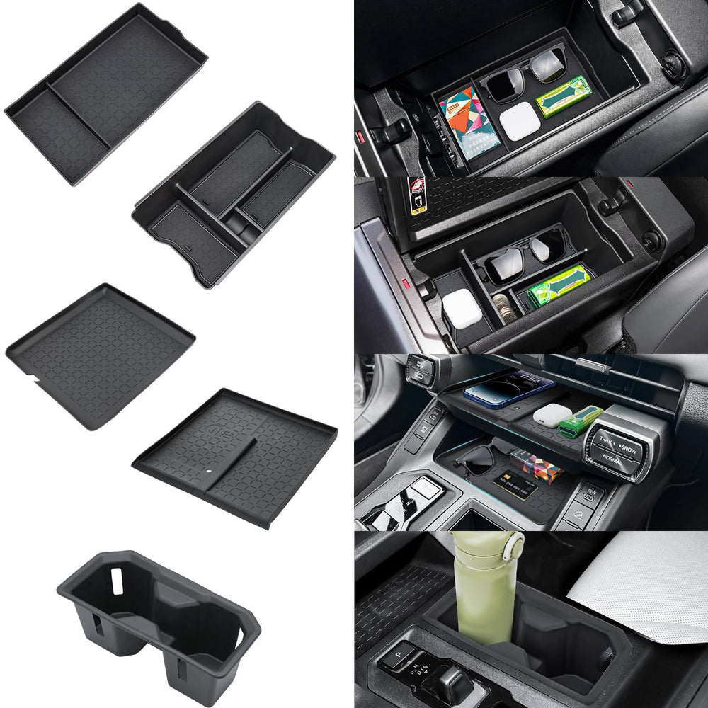Neepiar installed front view in 2026 RAV4 showing organized console and tidy storage