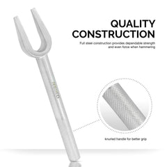 NEIKO close-up of tapered fork tips showing durable heat-treated steel benefit