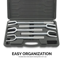NEIKO fork in use separating a tie rod end, showing efficient joint removal