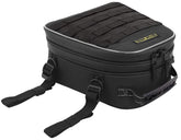 Nelson-Rigg front view of Trails End bag showing compact profile and reflective piping for visibility