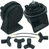 NEOGET front view of dual-tone horn showing durable housing and benefit of clear sound