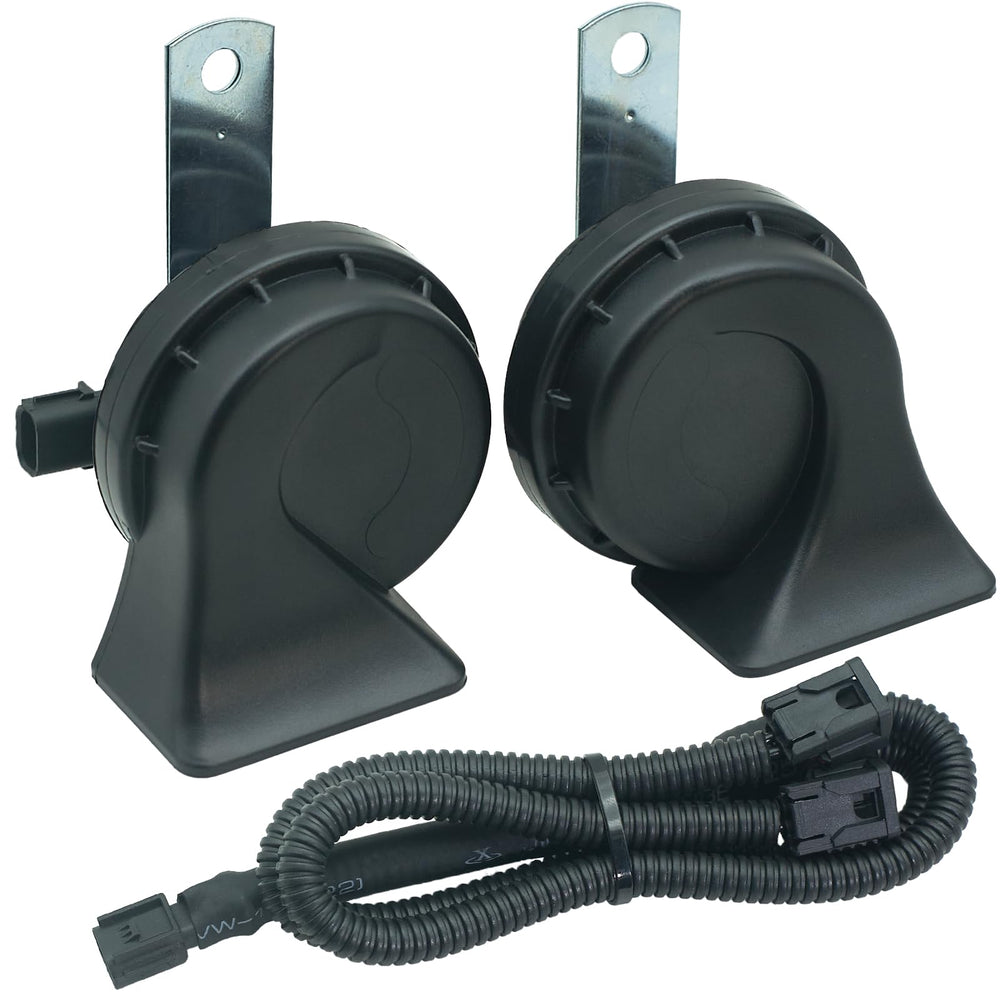 NEOGET front view of dual-tone horn kit showing complete upgrade components and improved audibility