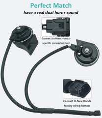 NEOGET 1-to-2 horn splitter harness detail with plug-and-play convenience