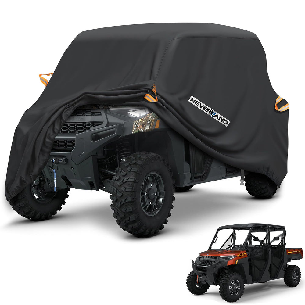 NEVERLAND cover front view showing full vehicle protection and weather resistance