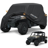 NEVERLAND cover front overview protecting full-size UTV, shows fit and coverage benefit