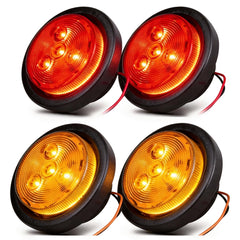 NEW SUN front view of 4-pack amber and red markers, improved road visibility
