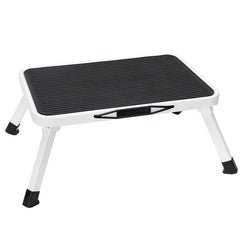 NEWBULIG front view open showing sturdy metal frame and wide platform for safe reaching