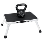 NEWBULIG front view of step stool showing stable stance and easy reach