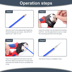 Newdeli closed‑barrel crimper being used for consistent secure crimps
