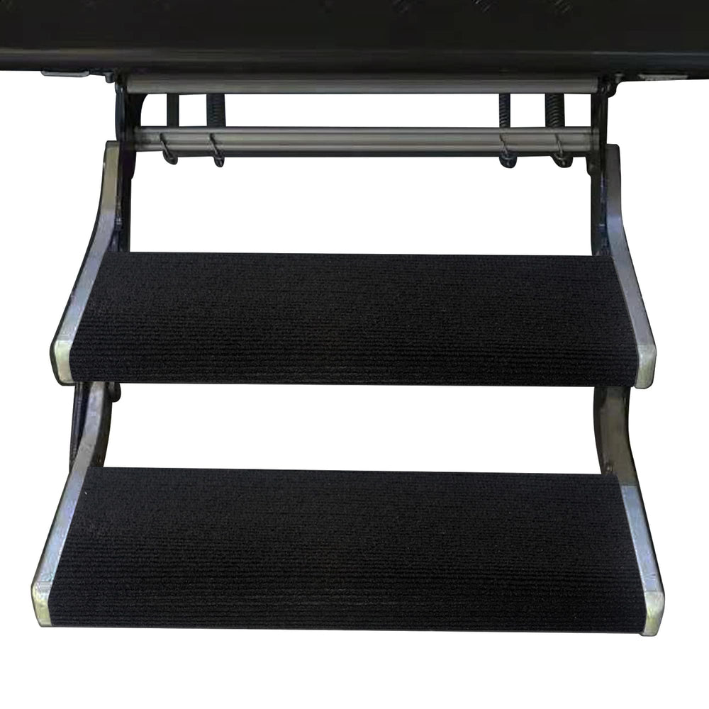 NEWFOM front view of two packaged RV step covers showing convenience and protection