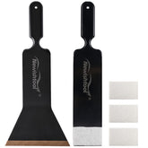 NEWISHTOOL bulldozer squeegee front view showing wide PTFE edge for scratch protection