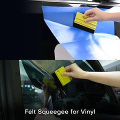 NEWISHTOOL felt squeegees with spare felts close-up protecting vinyl from scratches