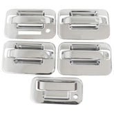 NewYall chrome front view on F-150 door handle showing polished upgrade benefit