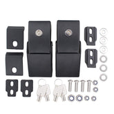 NewYall pair black hood latch front view showing neat fit and improved closure