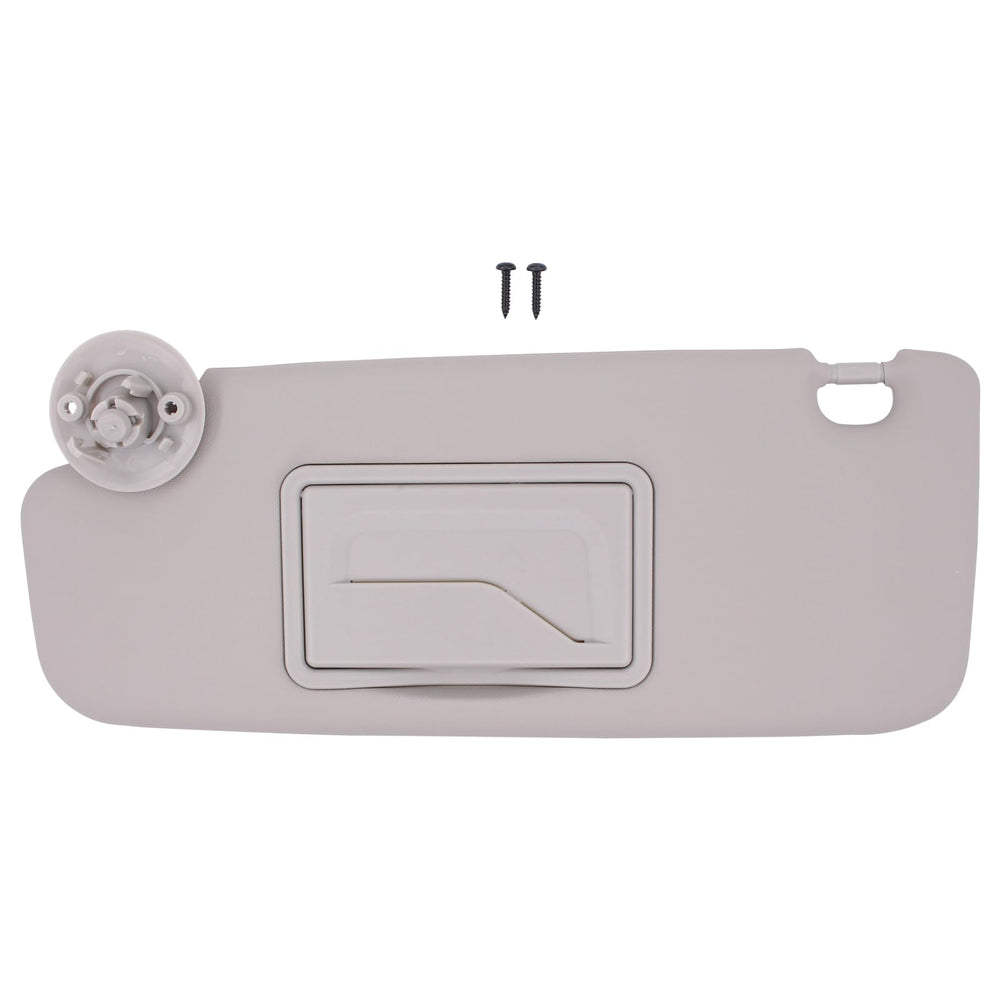NewYall gray left sun visor front view showing clean OEM-style finish and fit