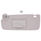 NewYall gray left sun visor front view showing clean OEM-style finish and fit
