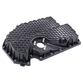 NewYall lower oil pan front view showing full shape and bolt pattern, ensures correct fit
