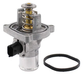 NewYall thermostat housing front view showing ports and mounting holes for accurate fit