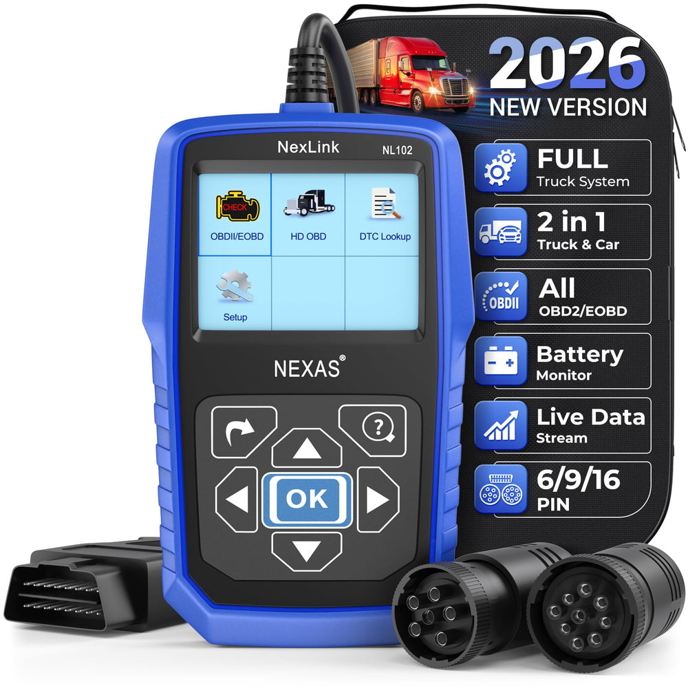 NEXAS NL102 front view showing screen and quick diagnostics for fast fault finding