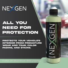 Nexgen being applied to a leather driver seat for easy maintenance