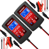 NEXPEAK front view of both chargers showing compact design and dual pack benefit