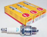 NGK BPR6HS front packaging showing three-pack and part number benefit reliability
