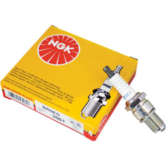 NGK BR8ES solid terminal detail showing solid nut and secure connection benefit