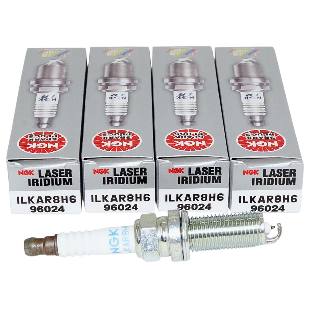 NGK ILKAR8H6 front packaging showing pack of four and OEM quality
