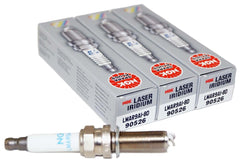 NGK LMAR9AI8D front view showing three-pack packaging and part labeling for easy identification
