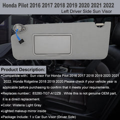 NHILES visor with mirror open and light on for better visibility